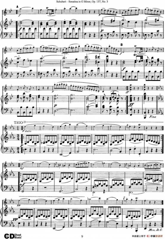 Violin Sonatina in G minor Op.137 No.3（小提琴+钢琴伴奏）