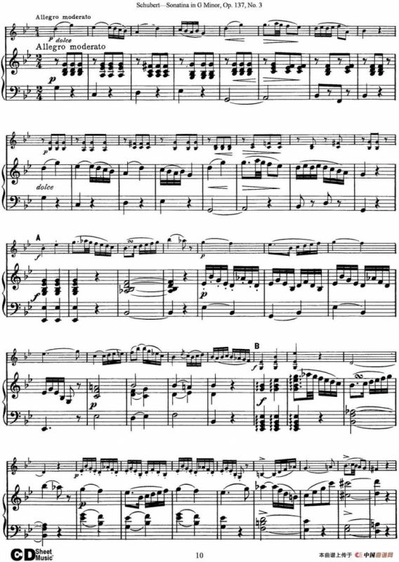 Violin Sonatina in G minor Op.137 No.3（小提琴+钢琴伴奏）