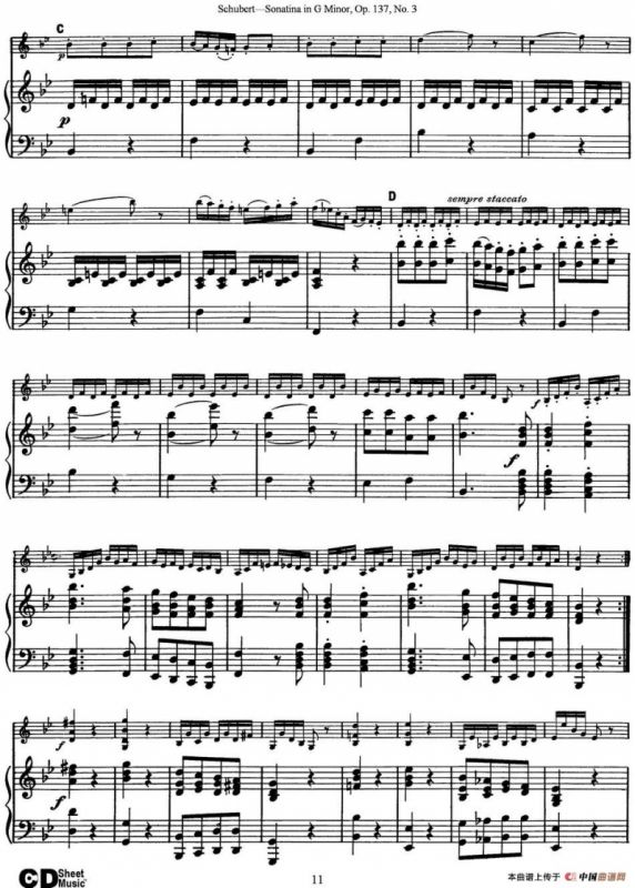 Violin Sonatina in G minor Op.137 No.3（小提琴+钢琴伴奏）