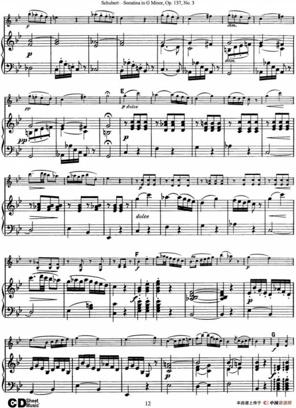 Violin Sonatina in G minor Op.137 No.3（小提琴+钢琴伴奏）