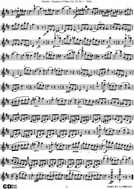 Violin Sonatina in D major Op.137 No.1