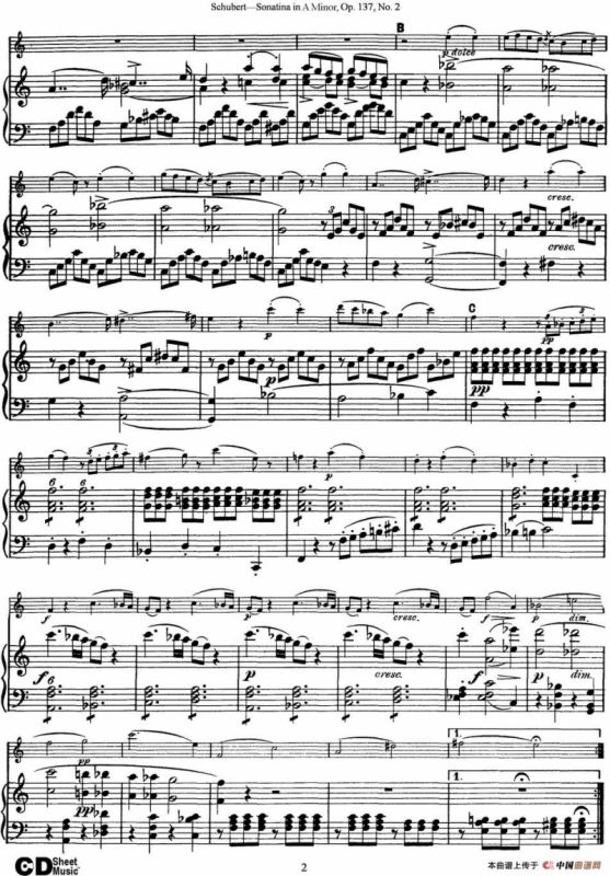 Violin Sonatina in A minor Op.137 No.2（小提琴+钢琴伴奏）