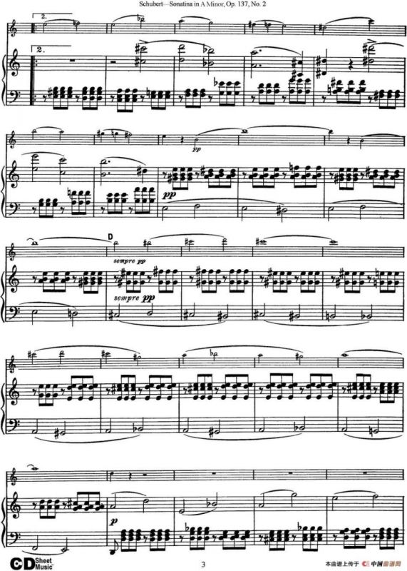 Violin Sonatina in A minor Op.137 No.2（小提琴+钢琴伴奏）