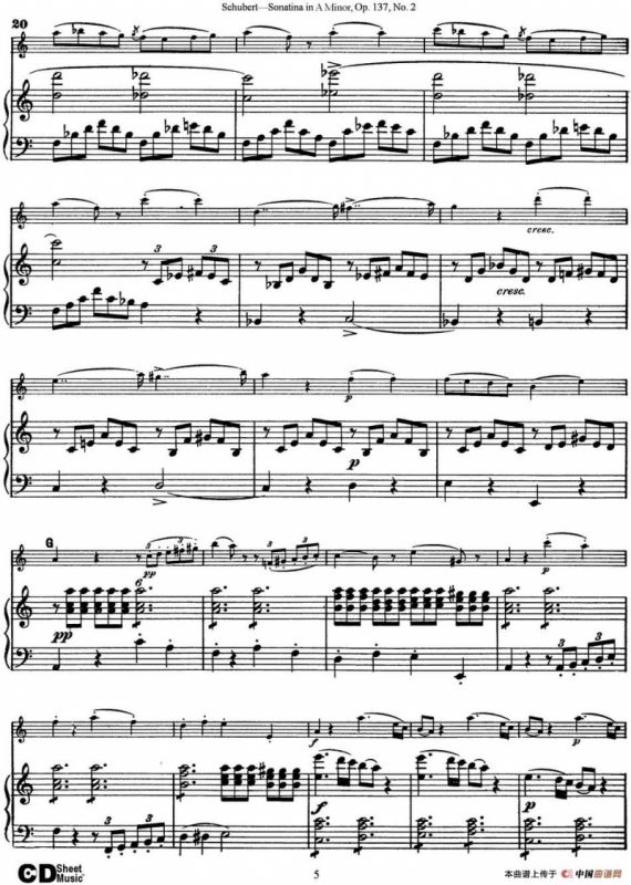Violin Sonatina in A minor Op.137 No.2（小提琴+钢琴伴奏）