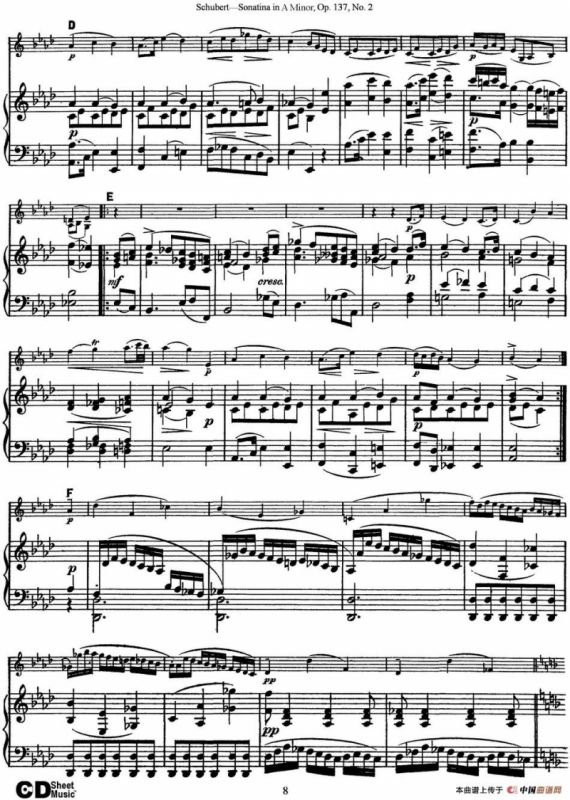 Violin Sonatina in A minor Op.137 No.2（小提琴+钢琴伴奏）