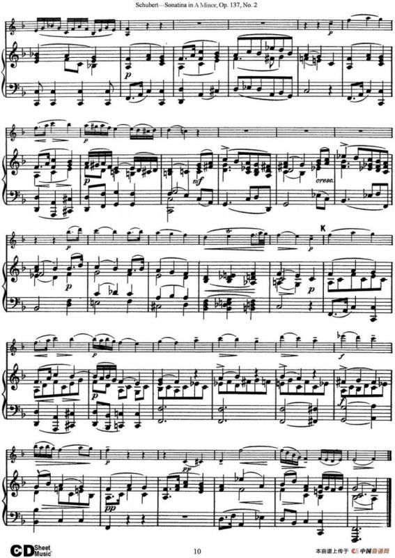 Violin Sonatina in A minor Op.137 No.2（小提琴+钢琴伴奏）