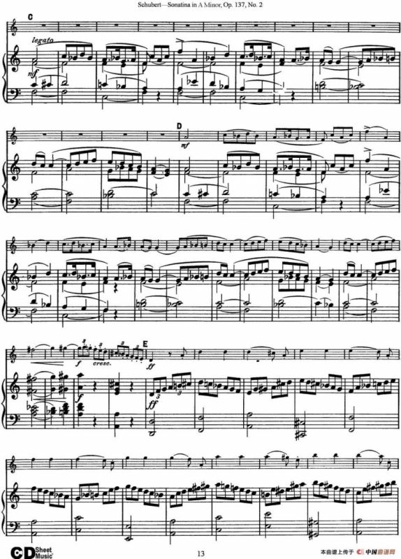 Violin Sonatina in A minor Op.137 No.2（小提琴+钢琴伴奏）
