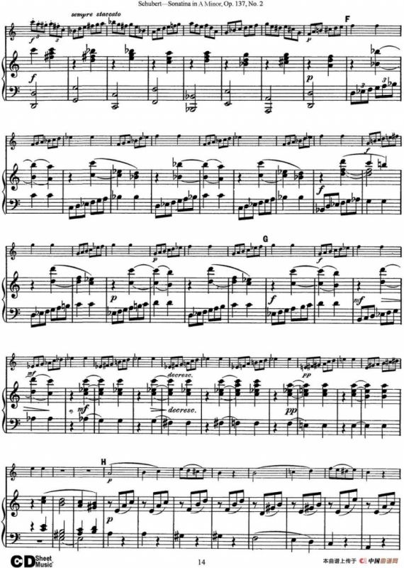 Violin Sonatina in A minor Op.137 No.2（小提琴+钢琴伴奏）