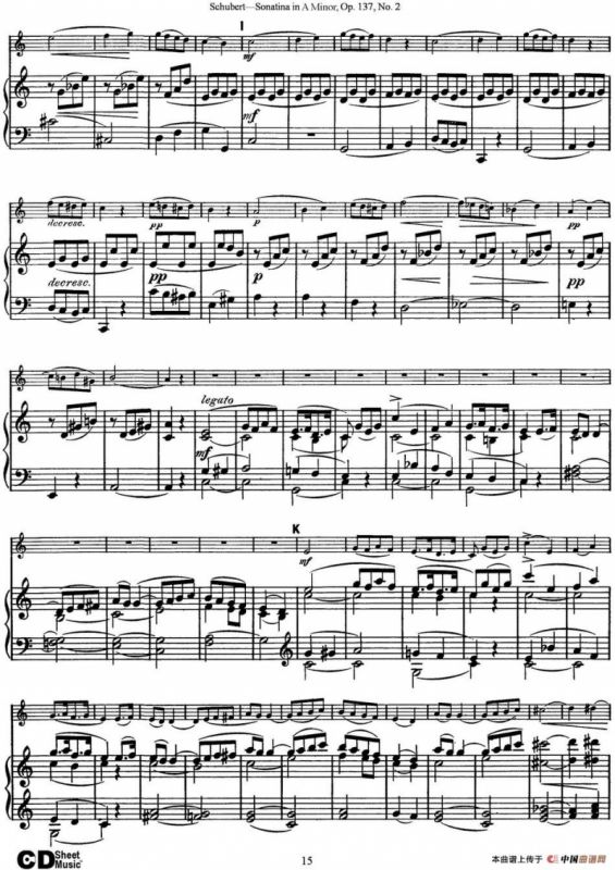 Violin Sonatina in A minor Op.137 No.2（小提琴+钢琴伴奏）