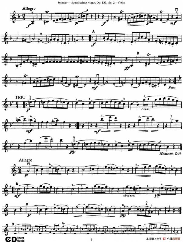 Violin Sonatina in A minor Op.137 No.2