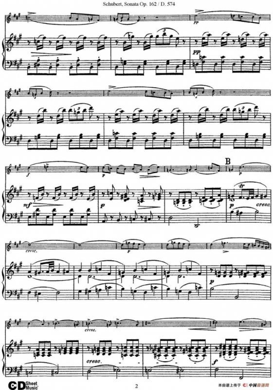 Violin Sonata in A major Op.162 D.574（小提琴+钢琴伴奏）