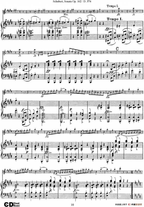 Violin Sonata in A major Op.162 D.574（小提琴+钢琴伴奏）