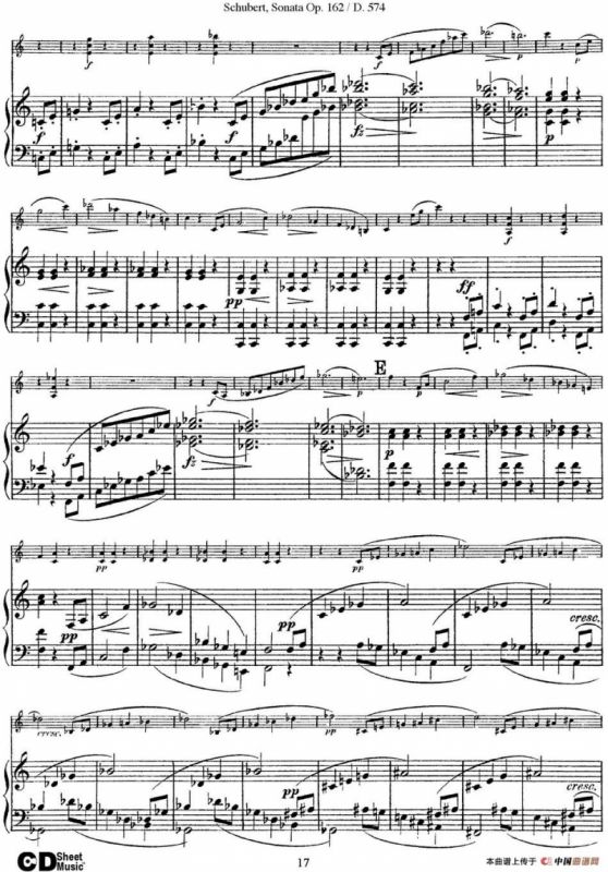 Violin Sonata in A major Op.162 D.574（小提琴+钢琴伴奏）