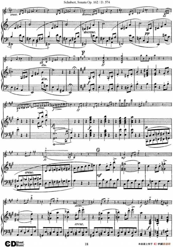 Violin Sonata in A major Op.162 D.574（小提琴+钢琴伴奏）