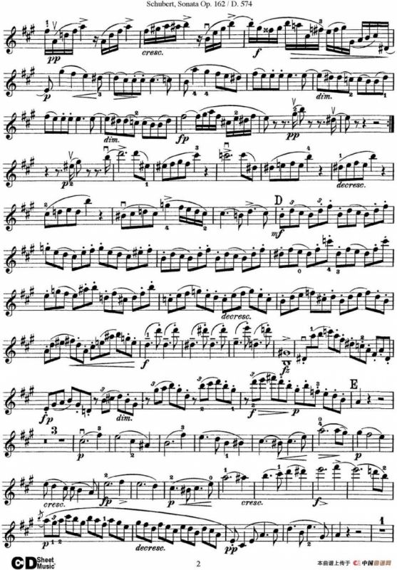 Violin Sonata in A major Op.162 D.574
