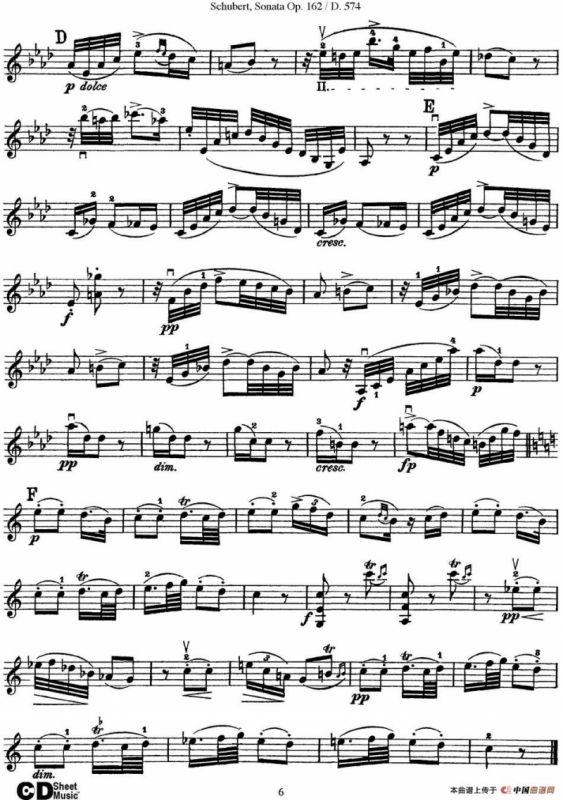 Violin Sonata in A major Op.162 D.574