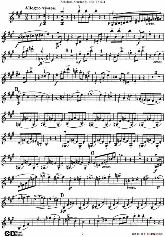 Violin Sonata in A major Op.162 D.574