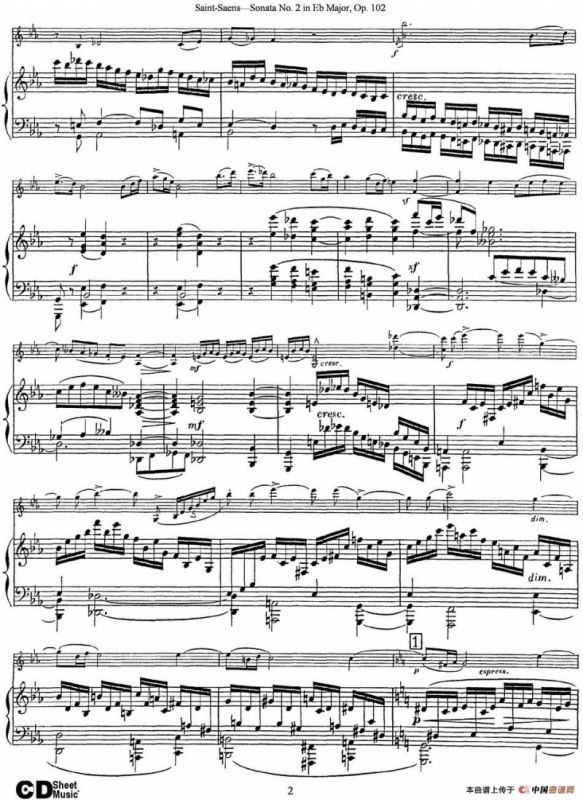 Violin Sonata No.2 in Eb Major Op.102（小提琴+钢琴伴奏）