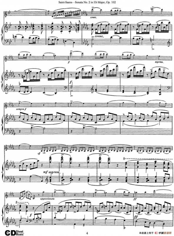 Violin Sonata No.2 in Eb Major Op.102（小提琴+钢琴伴奏）