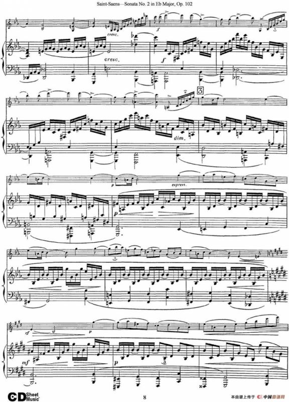 Violin Sonata No.2 in Eb Major Op.102（小提琴+钢琴伴奏）