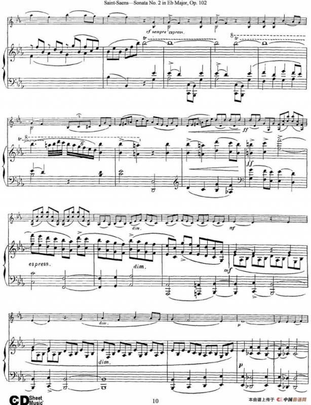 Violin Sonata No.2 in Eb Major Op.102（小提琴+钢琴伴奏）