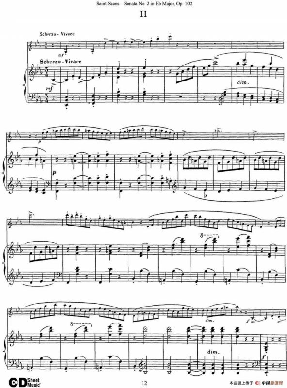 Violin Sonata No.2 in Eb Major Op.102（小提琴+钢琴伴奏）