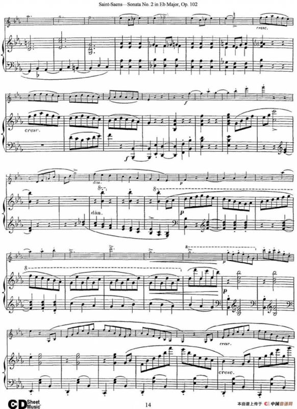 Violin Sonata No.2 in Eb Major Op.102（小提琴+钢琴伴奏）