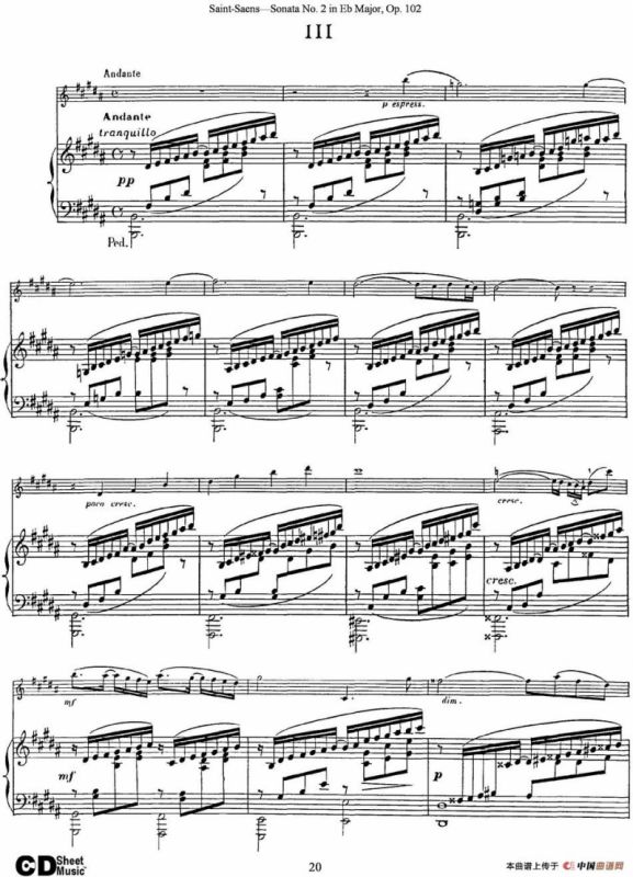 Violin Sonata No.2 in Eb Major Op.102（小提琴+钢琴伴奏）