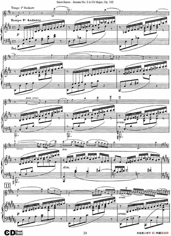 Violin Sonata No.2 in Eb Major Op.102（小提琴+钢琴伴奏）