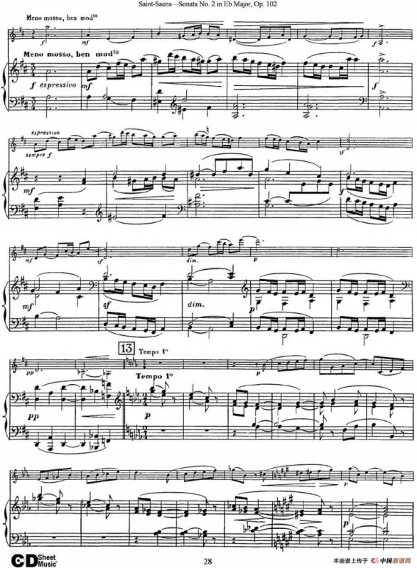 Violin Sonata No.2 in Eb Major Op.102（小提琴+钢琴伴奏）