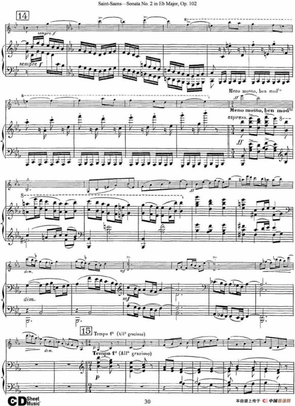 Violin Sonata No.2 in Eb Major Op.102（小提琴+钢琴伴奏）
