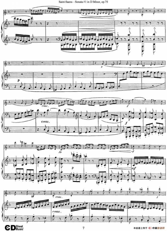 Violin Sonata No.1 in D Minor Op.75（小提琴+钢琴伴奏）