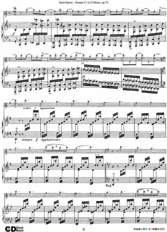 Violin Sonata No.1 in D Minor Op.75（小提琴+钢琴伴奏）