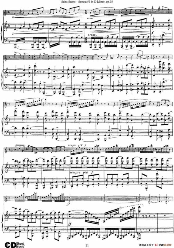 Violin Sonata No.1 in D Minor Op.75（小提琴+钢琴伴奏）