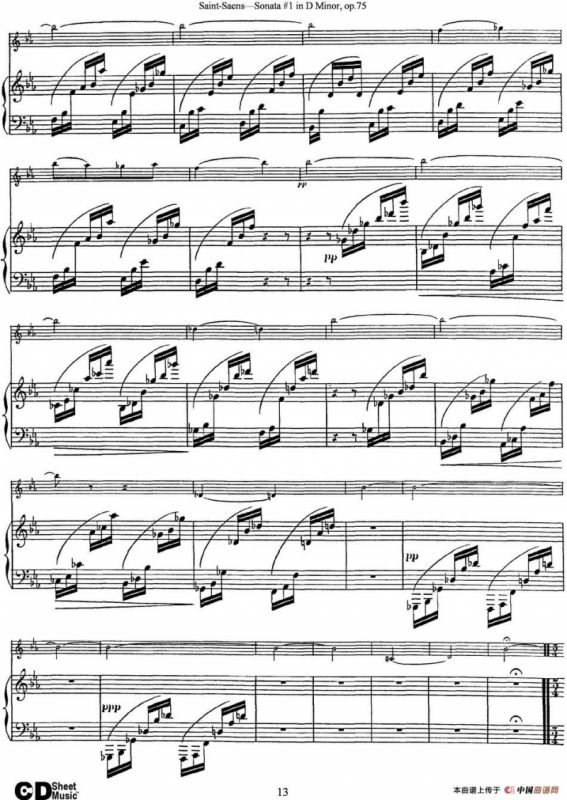 Violin Sonata No.1 in D Minor Op.75（小提琴+钢琴伴奏）