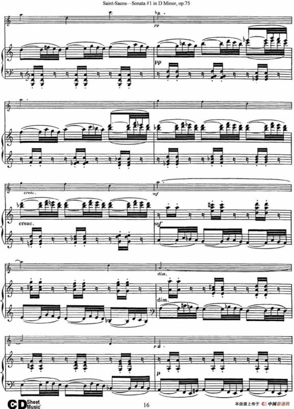 Violin Sonata No.1 in D Minor Op.75（小提琴+钢琴伴奏）