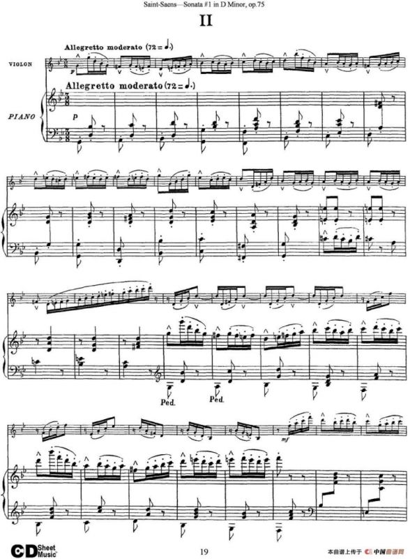 Violin Sonata No.1 in D Minor Op.75（小提琴+钢琴伴奏）