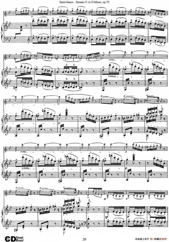 Violin Sonata No.1 in D Minor Op.75（小提琴+钢琴伴奏）