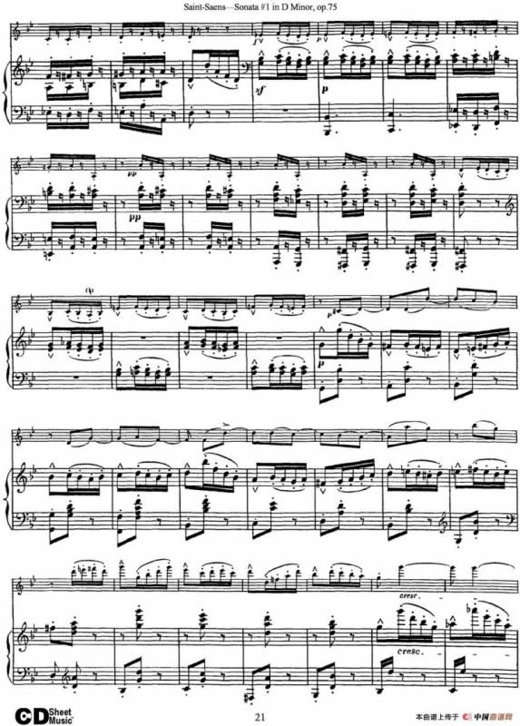 Violin Sonata No.1 in D Minor Op.75（小提琴+钢琴伴奏）