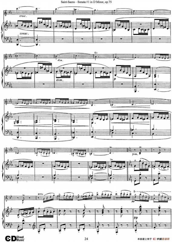 Violin Sonata No.1 in D Minor Op.75（小提琴+钢琴伴奏）