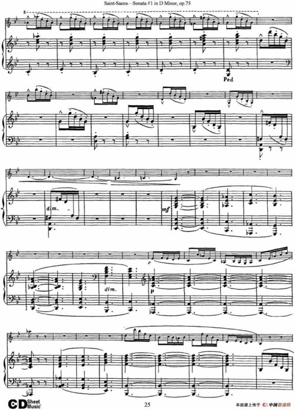 Violin Sonata No.1 in D Minor Op.75（小提琴+钢琴伴奏）