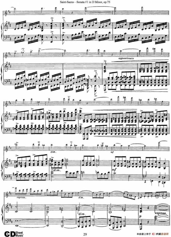 Violin Sonata No.1 in D Minor Op.75（小提琴+钢琴伴奏）
