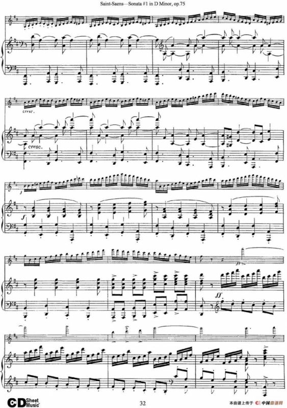 Violin Sonata No.1 in D Minor Op.75（小提琴+钢琴伴奏）