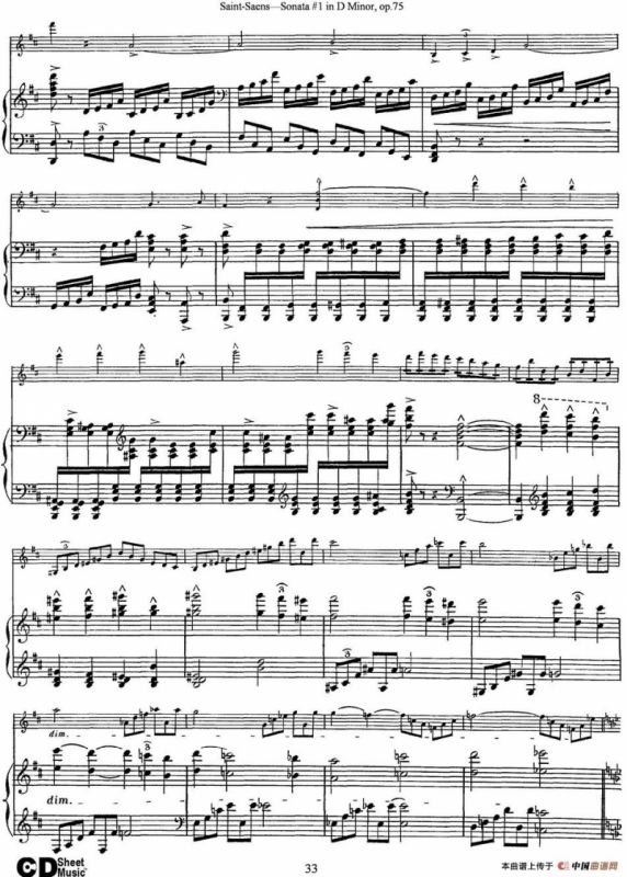 Violin Sonata No.1 in D Minor Op.75（小提琴+钢琴伴奏）