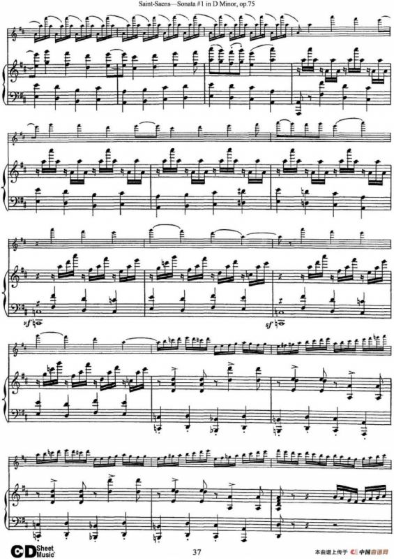 Violin Sonata No.1 in D Minor Op.75（小提琴+钢琴伴奏）
