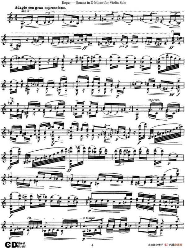 Sonata in D Minor for Solo Violin Op.42 No.1