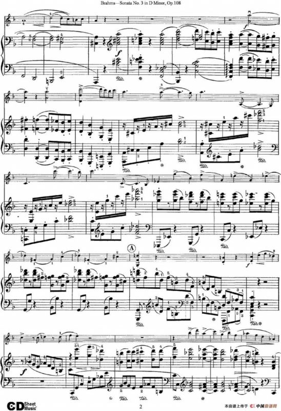 Violin Sonata No.3 in D Minor Op.108（小提琴+钢琴伴奏）