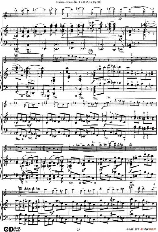Violin Sonata No.3 in D Minor Op.108（小提琴+钢琴伴奏）