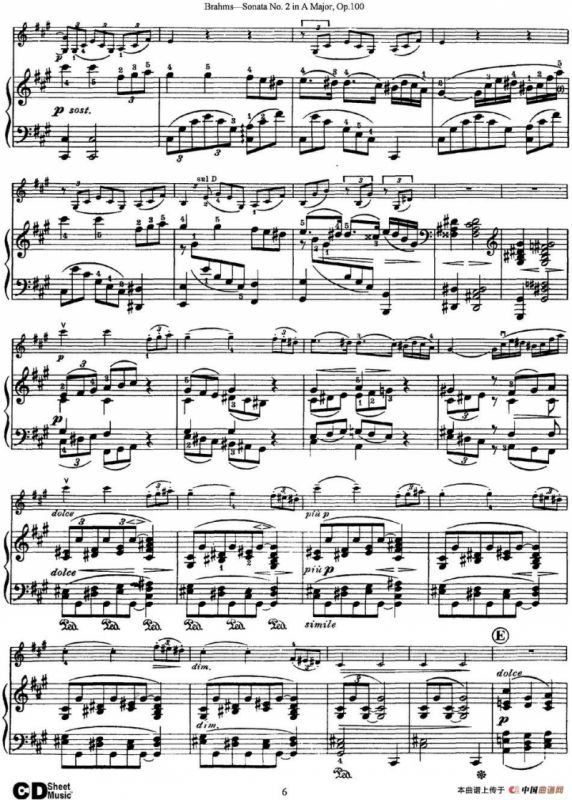 Violin Sonata No.2 in A Major Op.100（小提琴+钢琴伴奏）