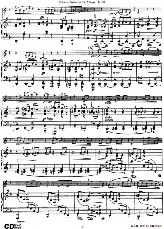 Violin Sonata No.2 in A Major Op.100（小提琴+钢琴伴奏）
